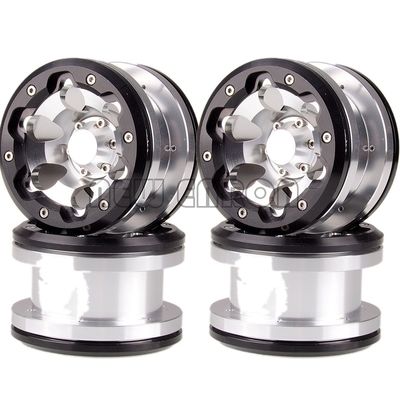 quality  1:10 RC Model Car 4P 2.2" 6 Holes Beadlock Wheels Aluminum Rims Hub For Axial Yeti / Emerging RC 90056 90053 90045 90031 Crawler factory